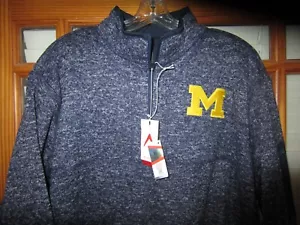 Antigua Michigan Wolverines Pullover Sweatshirt Men's 3XL Fortune 1/2 Zip NEW - Picture 1 of 8