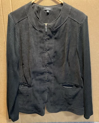 Chaqueta Elementz Light para mujer XLarge negra bolsillos con cremallera manga larga Foto 1 de 4