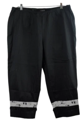 Pantalones Stonebridge negros para mujer cintura elástica cremallera lateral cuentas blancas 20W 058 Foto 1 de 4