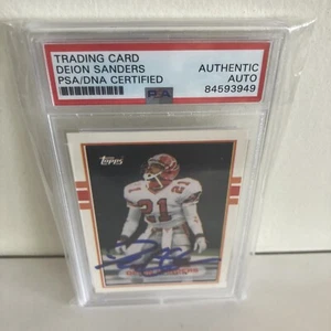 1989 Topps Traded Deion Sanders Rookie Karte 30T PSA authentisches Auto - Bild 1 von 3
