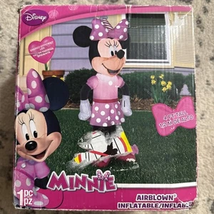 Disney 4 ft Minnie Mouse Pink Outfit and Bow - Airblown Inflatable - Picture 1 of 3