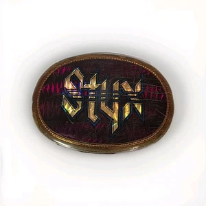 Vintage 1978 STYX Gürtelschnalle von Pacifica Maroon Rock & Roll Messing USA - Bild 1 von 4