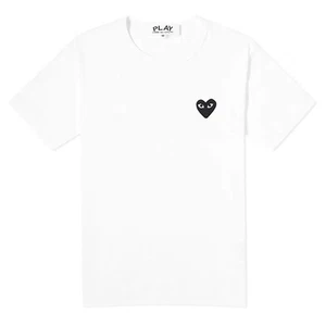 Comme Des Garcons Women's Black Heart Patch T-Shirt White 139483153 - Picture 1 of 2