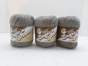 Sugar 'n Cream Cotton Yarn Lot of 3 Overcast - Picture 1 of 4