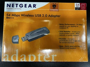 NETGEAR 54 Mbps Wireless USB 2.0 Adapter WG111 2.4 GHz 802 11 - Picture 1 of 9