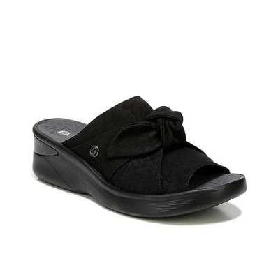 Sandalias de cuña Bzees para mujer 6,5 M negras con lazo de guepardo sin cordones nuevas en caja JP4 Foto 1 de 4