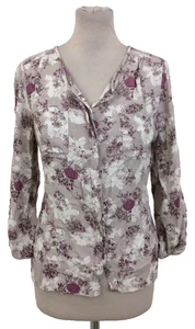 Phase Eight Women's Shirt Size 8 Purple Mix Floral Lightweight V-Neck Used F1 - Picture 1 of 10