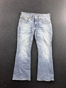 True Religion Jeans Mens 32 Blue Joey Bootcut Flap Pockets Made in USA Horseshoe - Picture 1 of 11