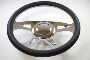 14" Chrome Aluminum steering wheel CAROUSEL GM chevy custom half wrap inch - Picture 1 of 3
