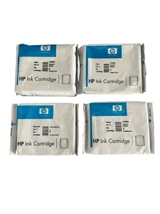 4er SET original HP 10 + HP 11 HP C4844A C4836A C4837A C4838A B-C-M-Y Multipack - Afbeelding 1 van 3