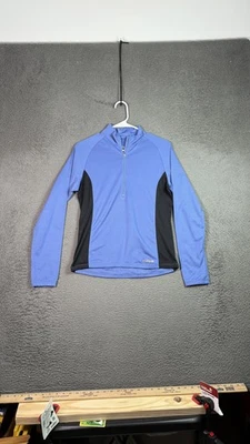 Hind Cycling Jersey Medium Blue Black Long Sleeve Half Zip Pockets Made Canada - Image 1 of 4
