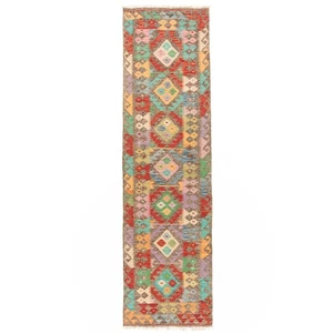 Kelim Afghan 281x77 cm Handgewebter Orientteppich kilim Wolle Carpet Rug Läufer - Imagen 1 de 9