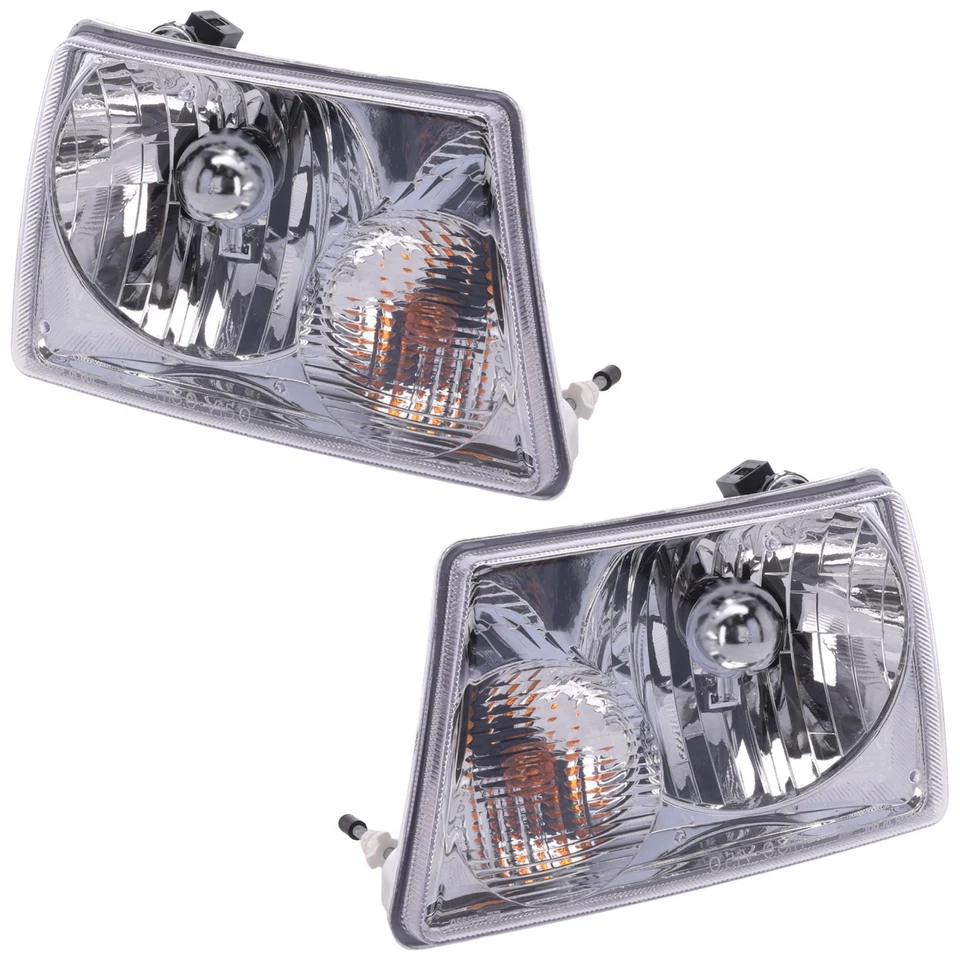 LH RH Headlights For Ford Ranger 2001-2011 Halogen w/ Bulb/s w/ Turn Signal Bulb - Image 1 of 4