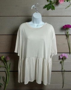 American Eagle Schößchen Bluse Gr. XXL beige fließend Babydoll Oberteil weich locker bequem AE - Bild 1 von 6