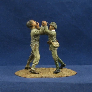 Americano vs Giapponese, Seconda Guerra Mondiale WW2 Pacific Wake Island, Figarti, 54mm Metallo - Foto 1 di 4