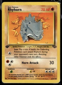 Pokemon TCG Rhyhorn 61/64 Jungle Regular 1st Edition - Picture 1 of 2