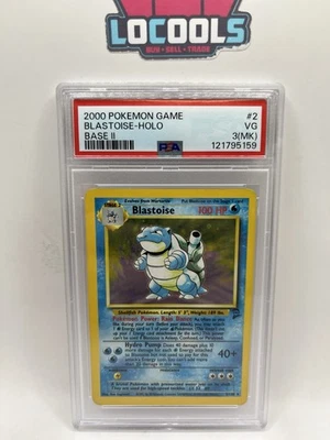 2000 Base Set 2 Blastoise #2 Holo Rare Pokemon Card PSA 3 MK - Image 1 of 2