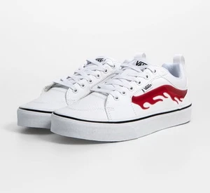 Vans Sneaker Herren | Weiß mit rotem Flammen-Design | Größe 41 | NEU - Bild 1 von 4