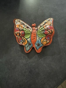 Hand-Painted Large Ceramic Indoor/Outdoor Talavera Butterfly - Picture 1 of 5