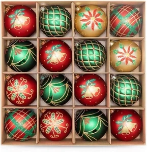 Christbaumkugeln, hängende Kugel Ornamente Deko Weihnachtsbaum 16 Stück - Bild 1 von 7