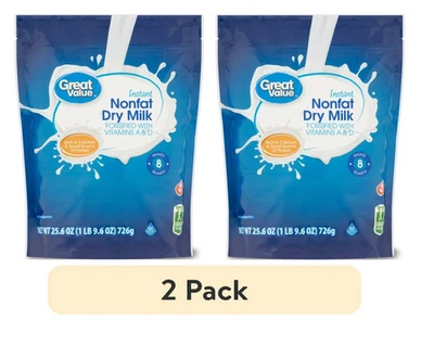 Great Value Instant Nonfat Dry Milk, 25.6 Oz PACK OF 2 - Image 1 of 4