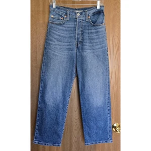 Levi's Ribcage Straight Leg Button Fly High Rise Jeans Medium Wash 27x27 Capsule - Bild 1 von 10