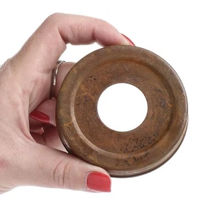 Bulk Buy of 12 Rusted Metal Small Mouth Canning Jar Lids with 1-1/16" Hole - Picture 1 of 2