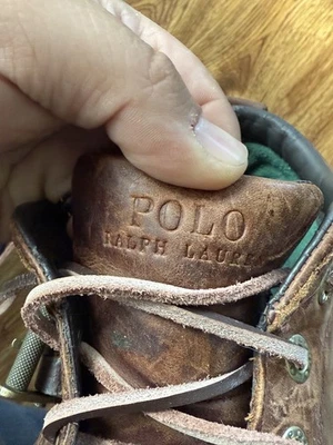 Botas Polo Ralph Lauren Dover III para hombre 10D cuero marrón - faltan correas Foto 1 de 4