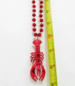 Collar de cuentas de langosta roja Forum 55174 Mardi Gras Fantasy Fest - Imagen 1 de 3