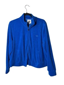 Juicy by Juicy Couture Women's Plus 2X Blue Y2K Velour Track Jacket Zip Front - Picture 1 of 5