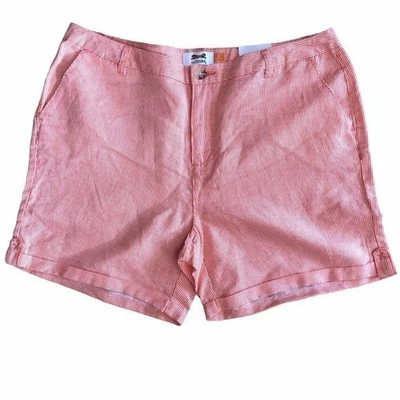 NWT le Tigre orange white striped twill shorts 12 - Image 1 of 4