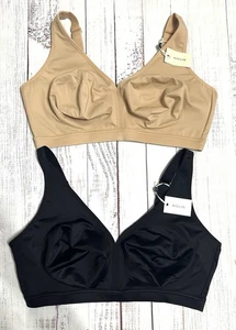 AISILIN Full Coverage Bügel BH Größe 44F 2er Set Schwarz & Warm Beige Neu mit Etikett - Bild 1 von 5