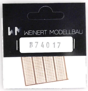 WEINERT H0 74017, 40 pestañas de riel para perfil Code 75, latón grabado, embalaje original - Imagen 1 de 1