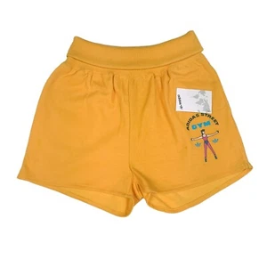 Vintage 80er Jahre adidas Street Fitnessstudio gelbe Baumwollshorts Größe Large neu mit Etikett - Bild 1 von 9