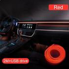 2M Led Car Interior Atmosphere Light Auto Party Decor Wire Lamp. Colorful S2b0