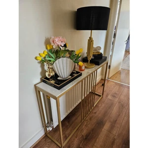 Fativo High Gloss Entryway Console Table Hallway Decor Easy to Assemble 1M/ 1.2M - Picture 1 of 45