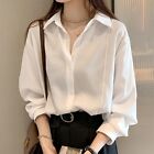 Elegant Shirt Women Korean Style Lapel Loose Oversize Solid Color Blouse