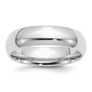 Sterling Silver Rhodium-plated 6mm Comfort Fit Band Ring Size 8 - Picture 1 of 4