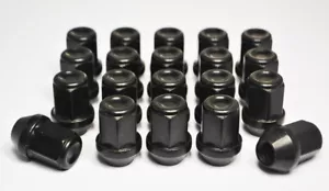 Satz 20 x 1/2" halber Zoll UNF, 19 mm Sechskant-Legierung Radmuttern (schwarz) - Bild 1 von 2