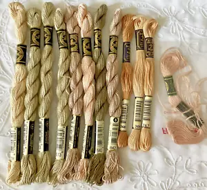 DMC & Anchor Needlepoint Embroidery Threads Lot of 12 Earth Tone Colors - Picture 1 of 5