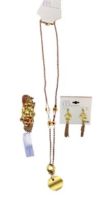 Nine & Company Gold Tone Necklace Bracelet And Matching Earrings - Picture 1 of 10
