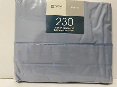 NUEVO CON ETIQUETAS JCPenney Home Collection 230 hilos doble hoja plana azul Foto 1 de 3