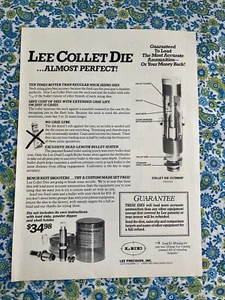 Vintage 1988 Lee Collet Die Print Ad Ammo Firearms Reloading - Picture 1 of 7