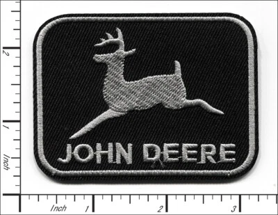 32 Pcs Embroidered Iron on patches John Deere Black/Silver 7.8x5.8cm AP013dJ2 - Image 1 of 2