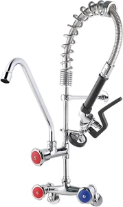 Grifo comercial con rociador, montaje en pared, altura de 25". - Imagen 1 de 12