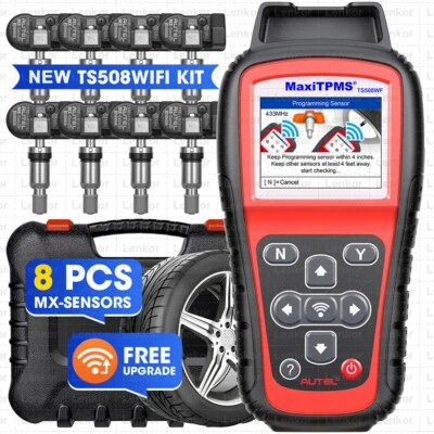 Autel TS508WiFi Kit Tire Pressure Monitor System Relearn Tool + 8 TPMS Sensors