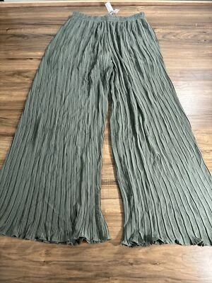 Pantalones para mujer Forever 21+ de pierna ancha verde oliva claro talla 0X Foto 1 de 4