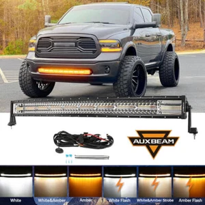 AUXBEAM 42'' White&Amber Curved Hidden Bumper LED Light Bars for Dodge RAM 1500 - Bild 1 von 12