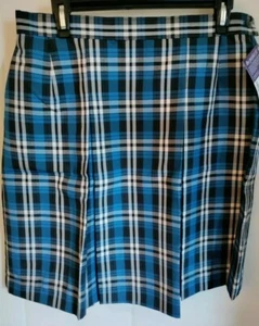 Dennis Girls G20 Rampart Plaid Kick Pleat Skirt, School, Cosplay, Blue - Picture 1 of 3