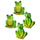 4 Pcs Frogs Statues Amphibian Figure Garden Decor Sculptures Animal Ceramics